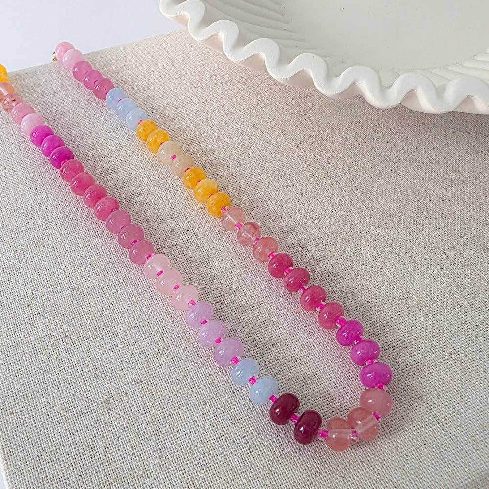 Pretty Simple - Ombre Semi-Precious Beaded Necklace - WATERPROOF