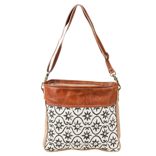 Clea Ray Canvas Bags & Clothing - Vintage Tapestry Fabric With Leather Trim And Zipper Closure