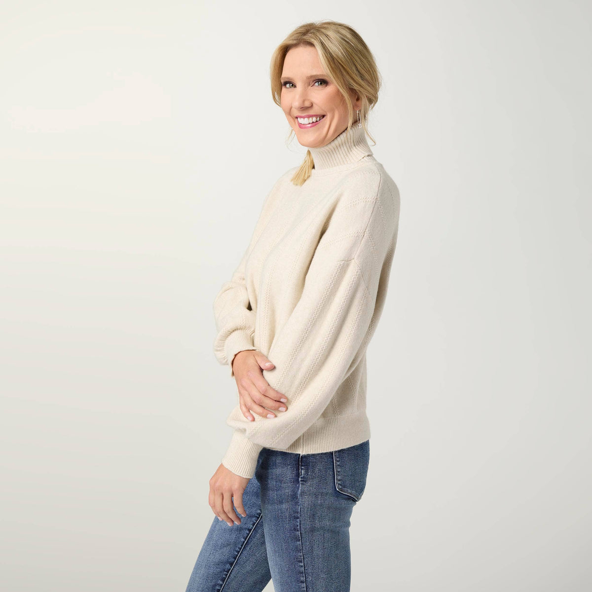 COCO + CARMEN - Heavenly-Luxe Textured Knit Turtleneck Sweater-Fall