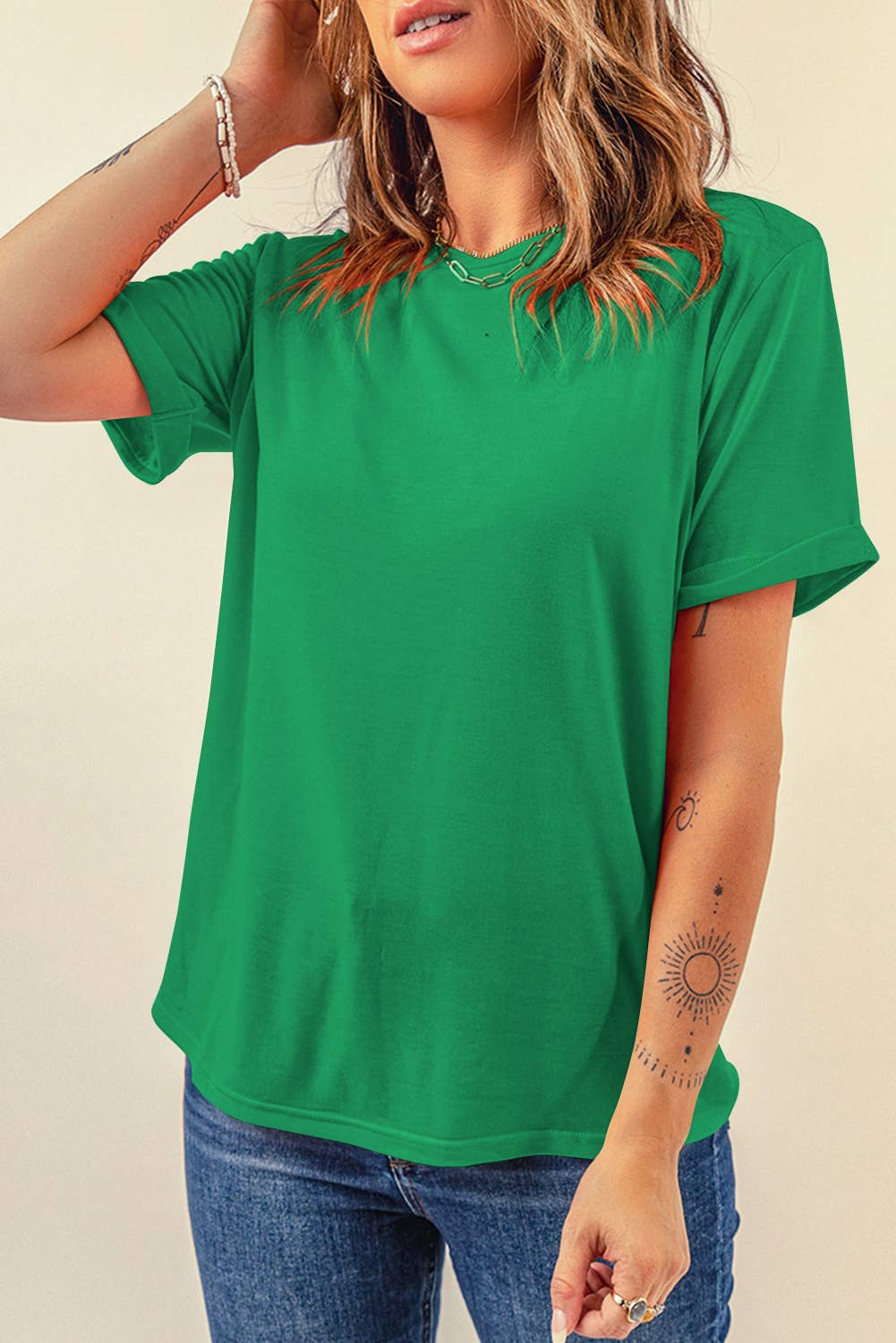 Little Daisy Closet - LDC Casual Plain Crew Neck Tee