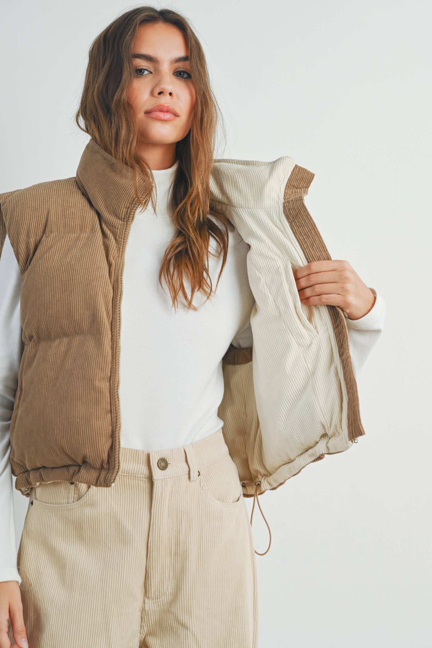 BUTTERMELON - FALL ADOREME CORDUROY PUFFER VEST - BMJ7242