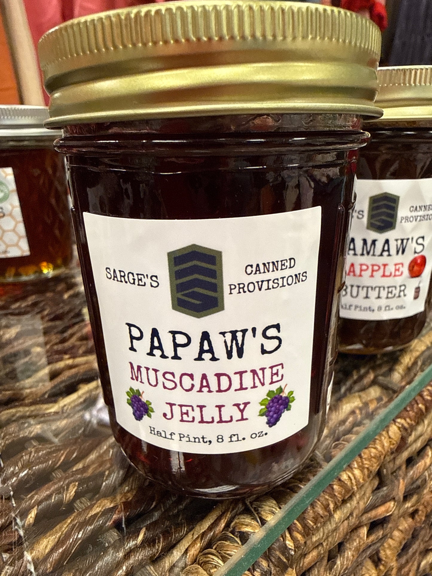 Sarge’s jelly, jam, hot honey and apple butter