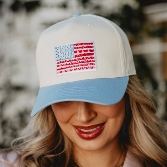 Katydid - American Flag Two-Toned Fitted Hat