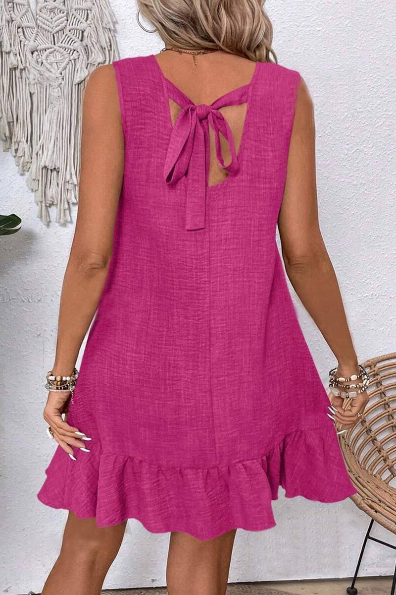 NINEXIS - CWDSD7142_RUFFLED SLEEVELESS CASUAL TANK DRESS