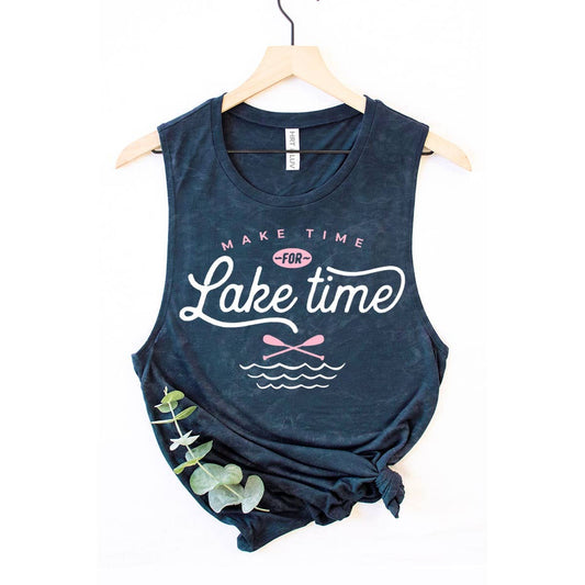 HRTandLUV - MAKE TIME FOR LAKE TIME MINERAL GRAPHIC TANK TOP
