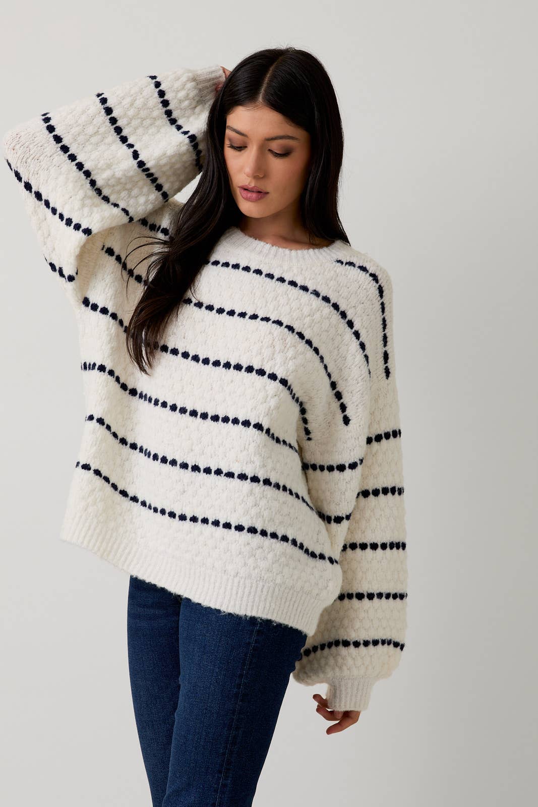Sunday Edition by LE LIS - ROUND NECK BALLOON LONG SLEEVE SWEATER