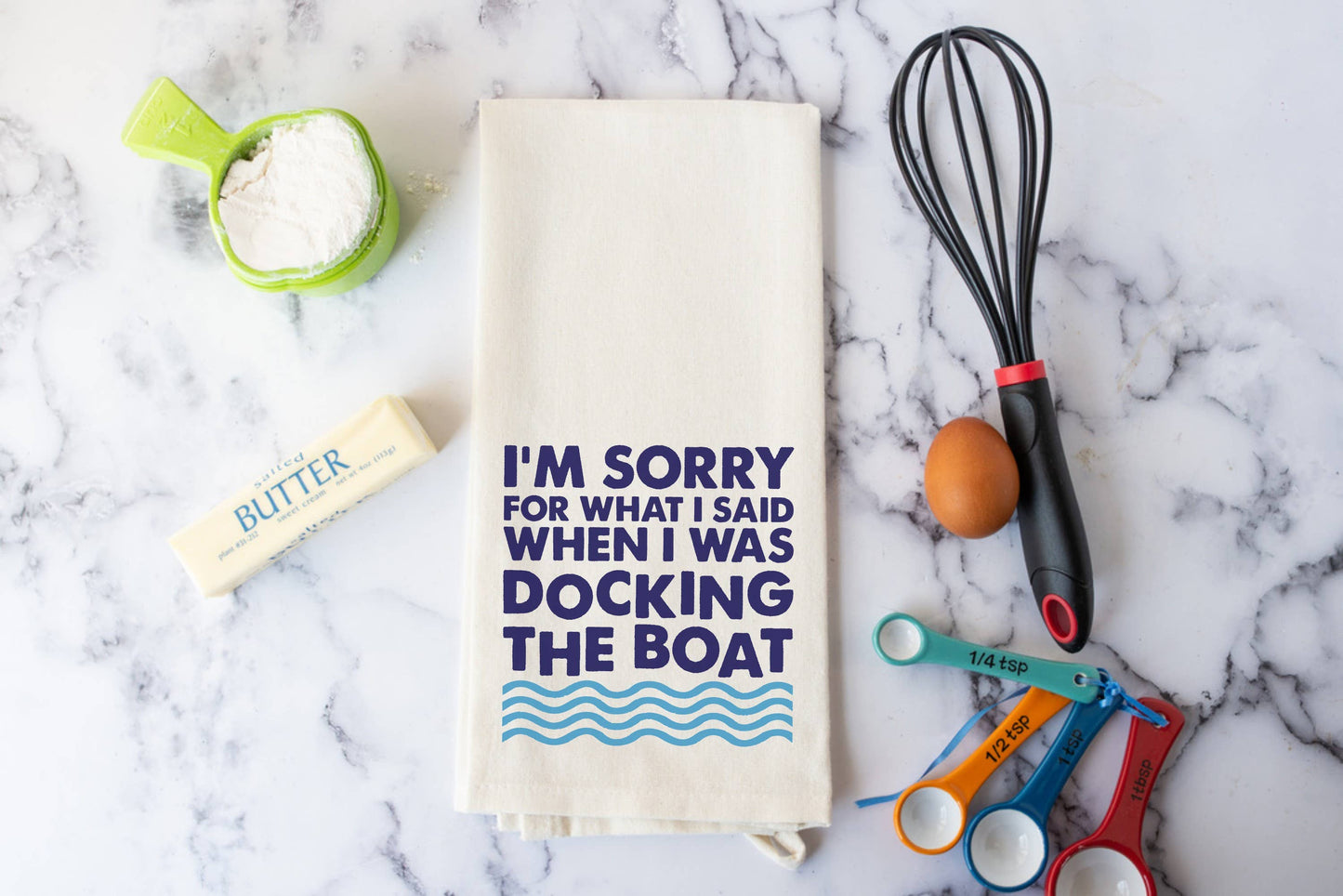 The Lillie Pad - Funny Kitchen Towel - Docking the Boat