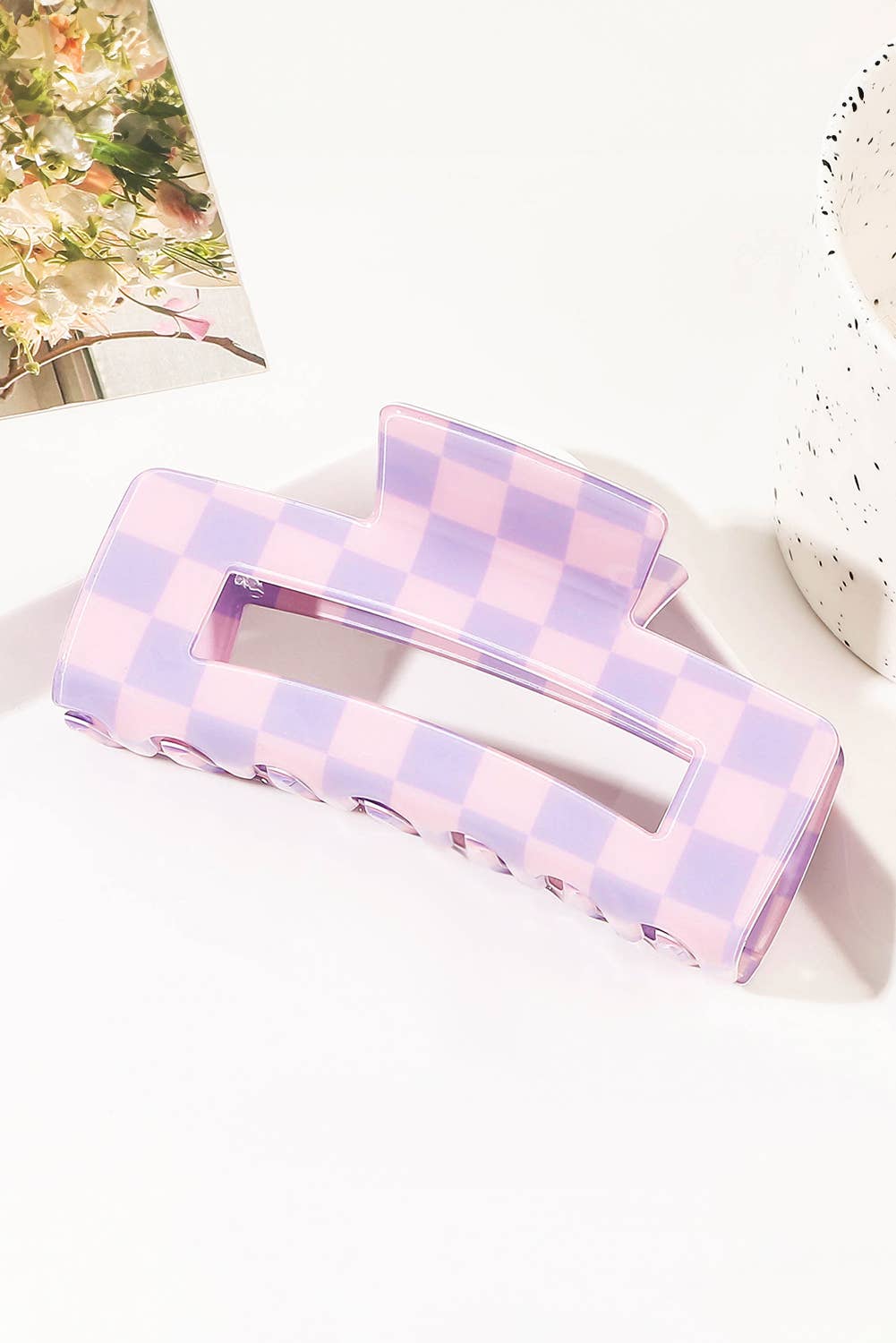 Aapparella - Checkered Print * Hollow Out Hair Clip | One size