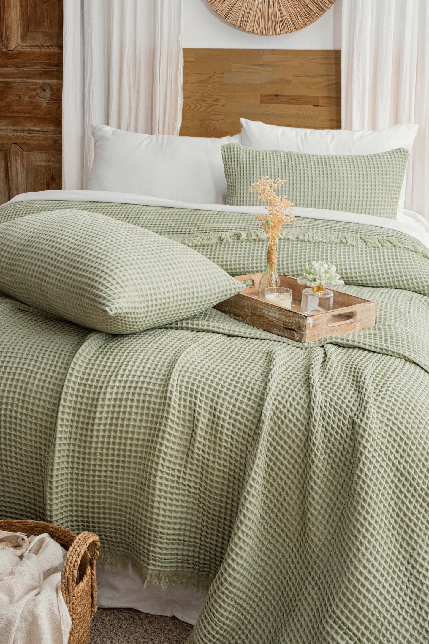 Naturloom - GOTS Certified Organic Cotton Waffle Blanket, Turkish Cotton Bedspread