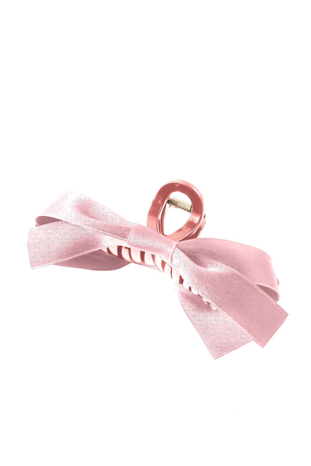 Lovesoft - Solid Color Bow Decor Large Hair Claw Clip
