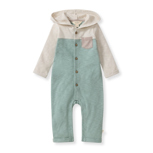 Burt's Bees Baby - Chunky Slub Baby Boy Hooded Jumpsuit