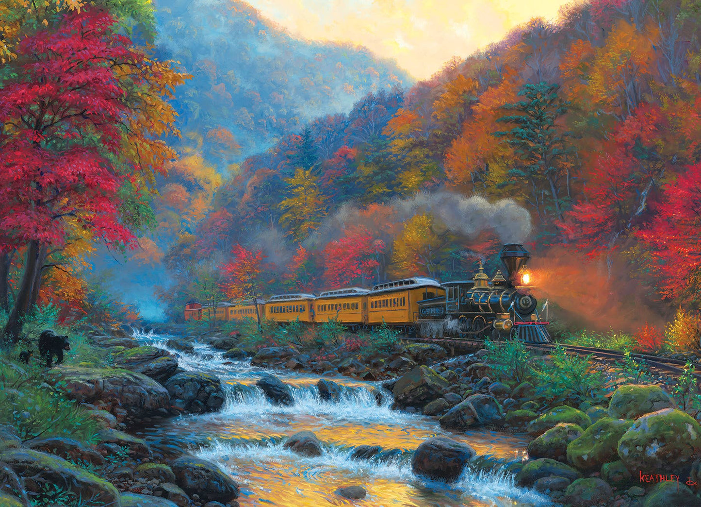 Outset Games and Cobble Hill Puzzles - Smoky Train 1000pc puzzle