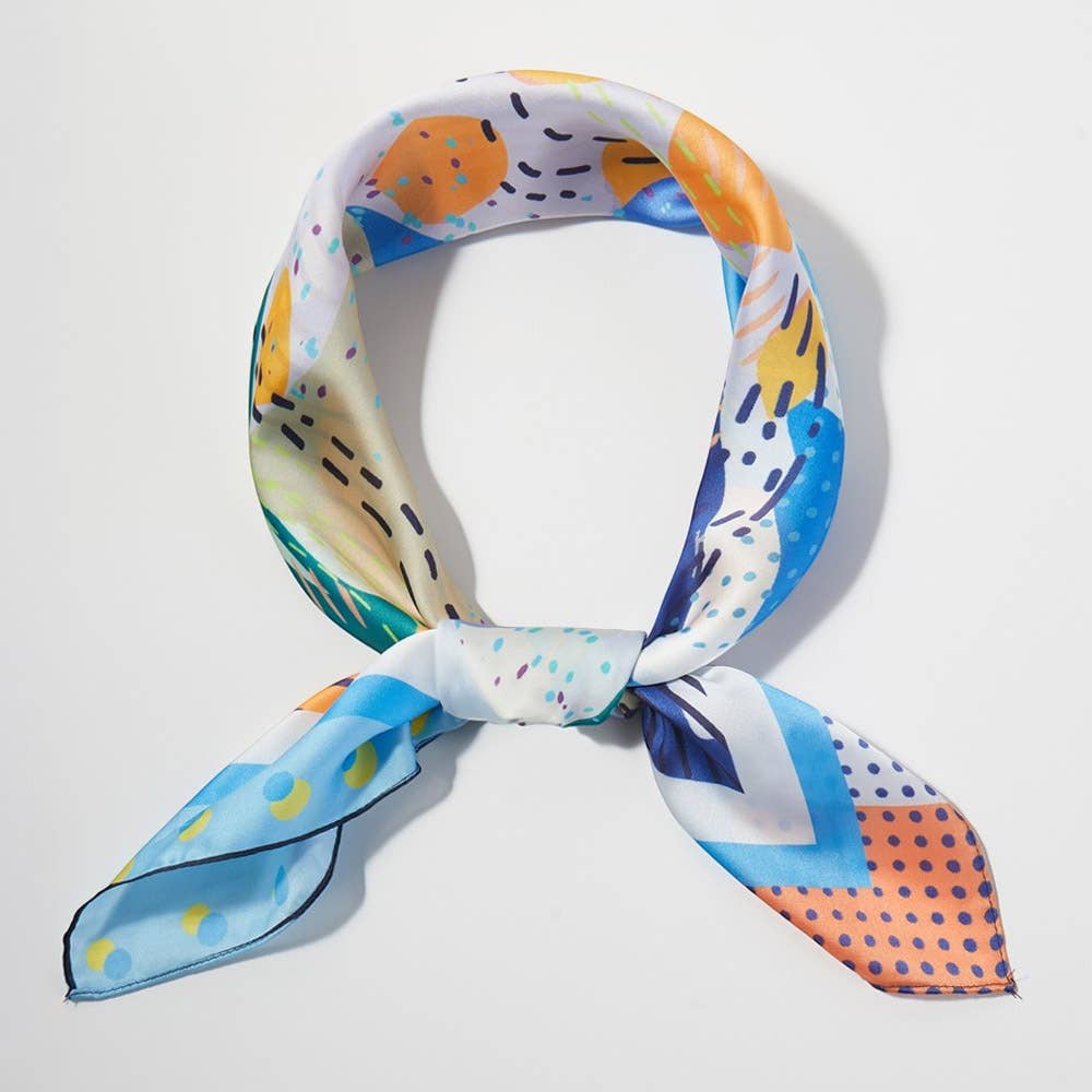 Sensibling Corp. - Abstract Collage Print Square Bandana Scarf