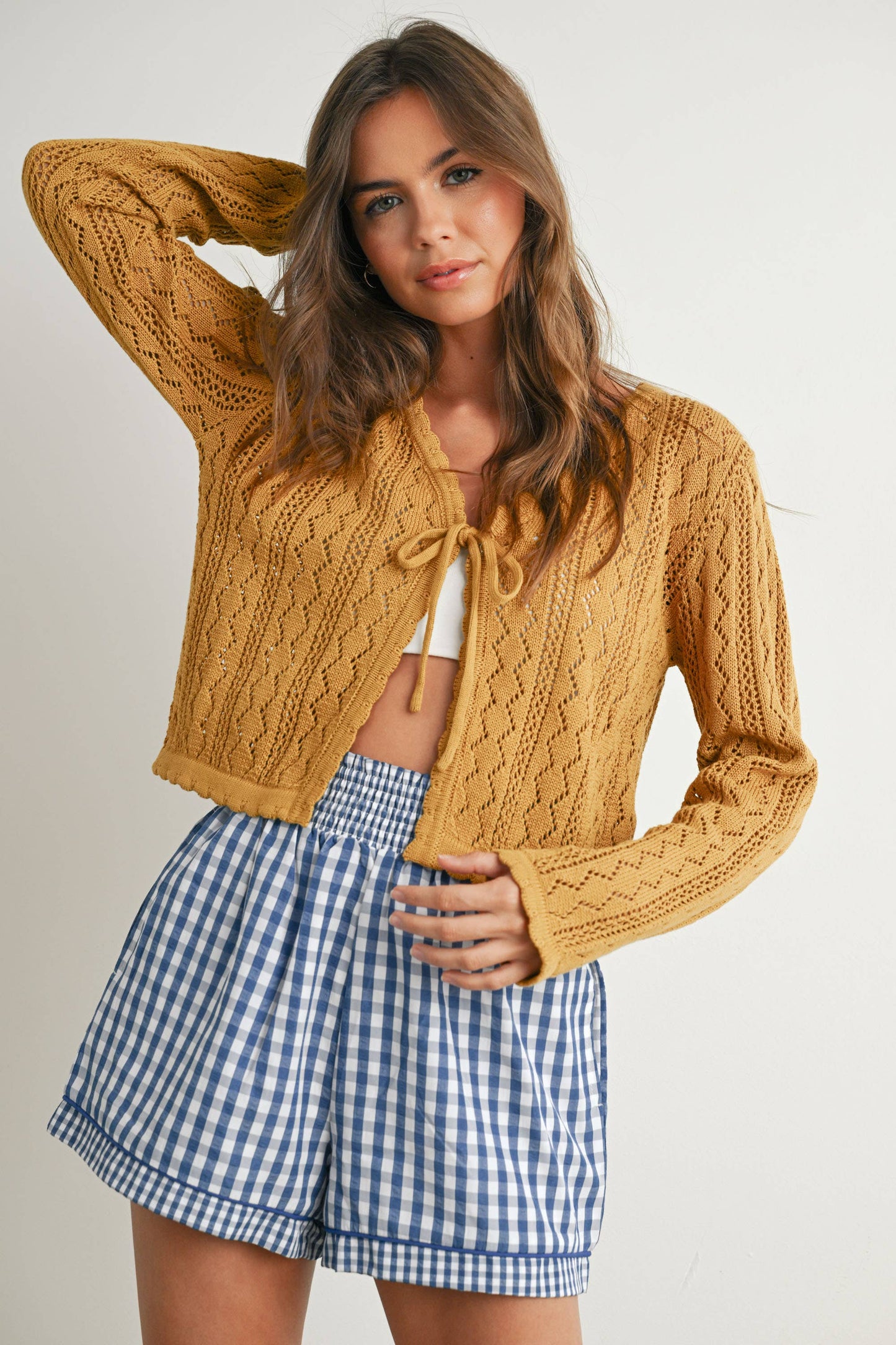 BUTTERMELON - Garterized Gingham Shorts - BMP7658