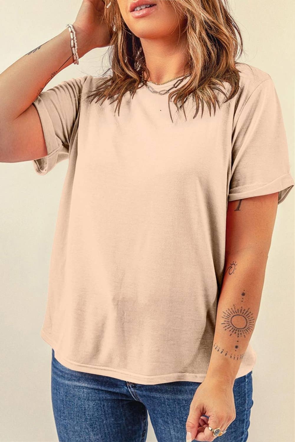 Little Daisy Closet - LDC Casual Plain Crew Neck Tee