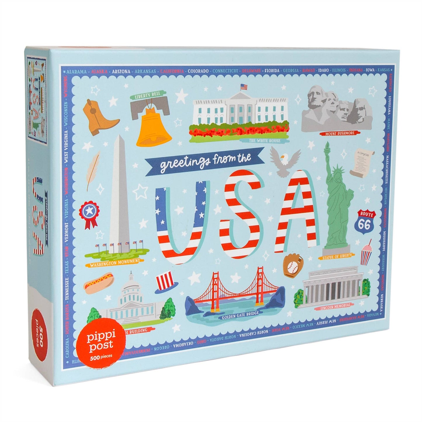Pippi Post - Greetings from the USA - 500 Piece Jigsaw Puzzle
