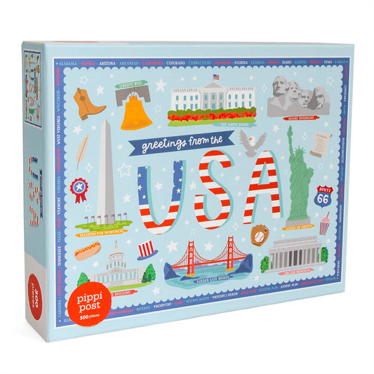 Pippi Post - Greetings from the USA - 500 Piece Jigsaw Puzzle