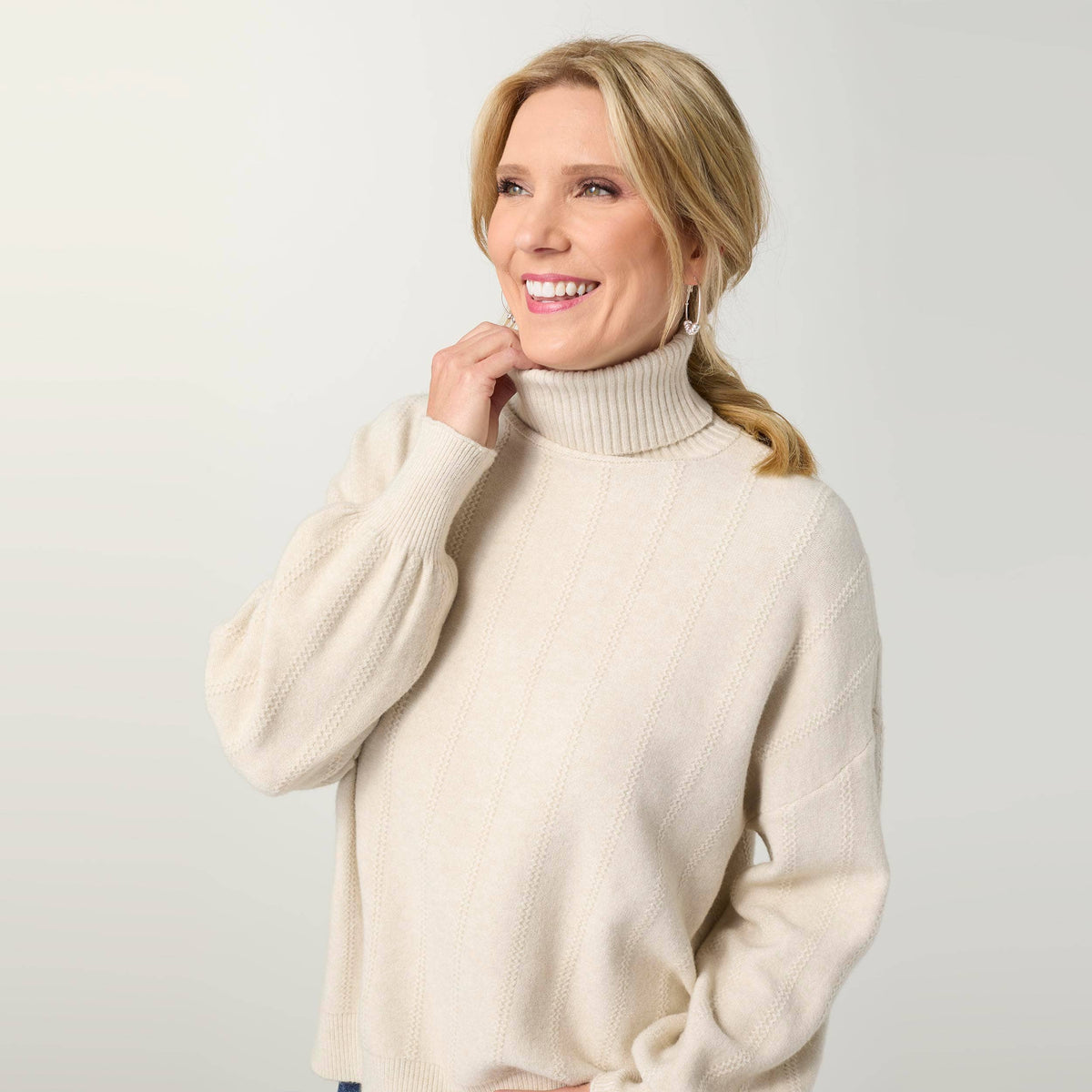 COCO + CARMEN - Heavenly-Luxe Textured Knit Turtleneck Sweater-Fall