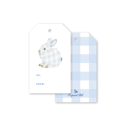 Dogwood Hill - Porcelain Bunny Gingham Gift Tag