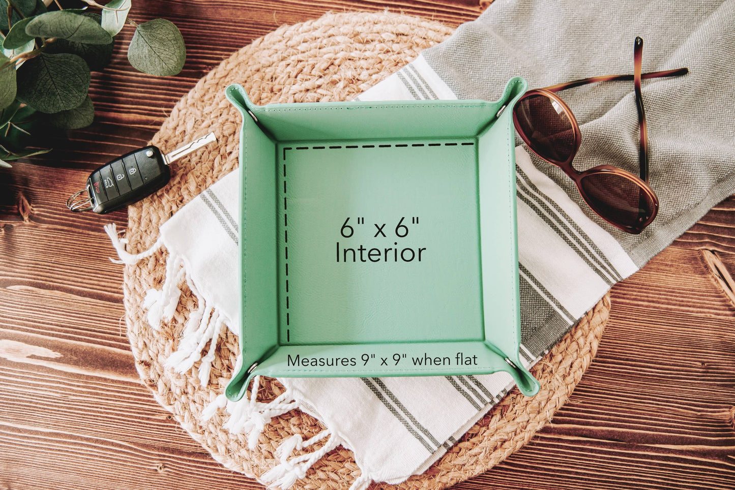The Lillie Pad - Norris Lake Map Engraved Leatherette Valet Tray