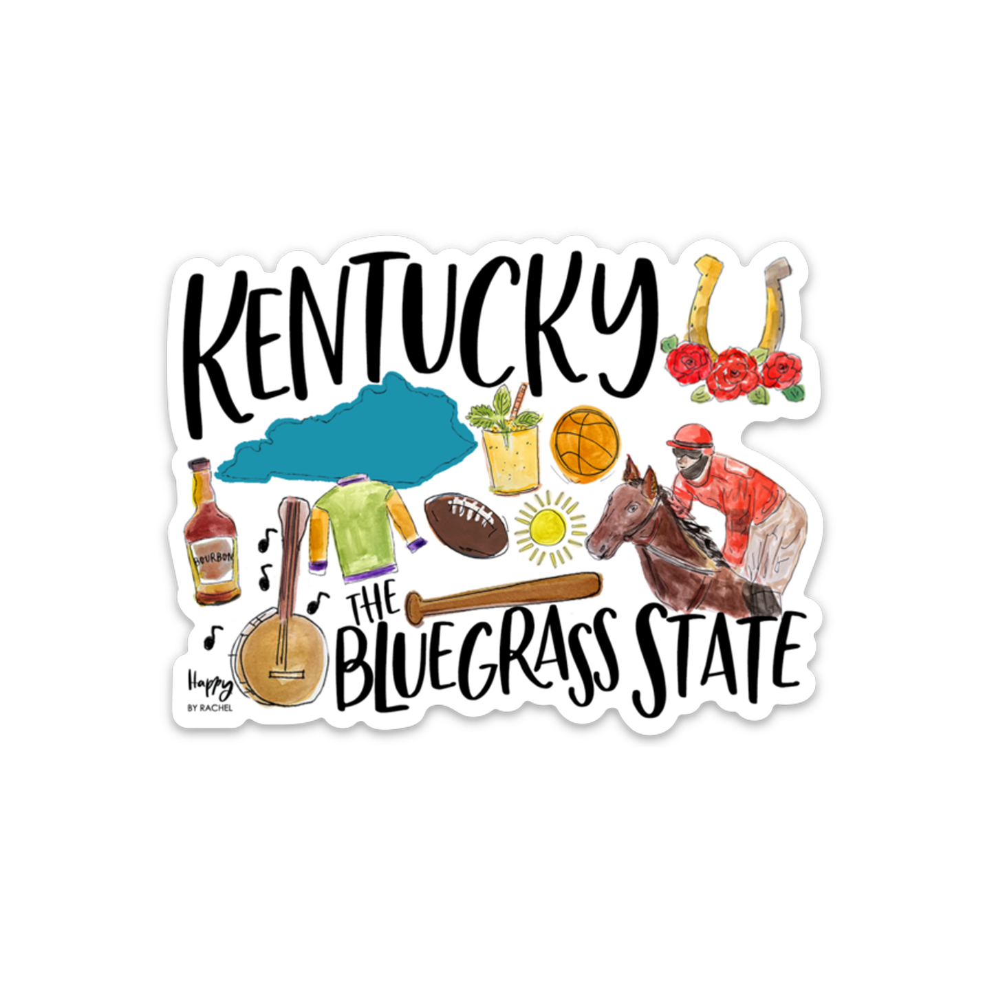 Happy By Rachel, LLC - State of Kentucky Sticker-KY State Pride