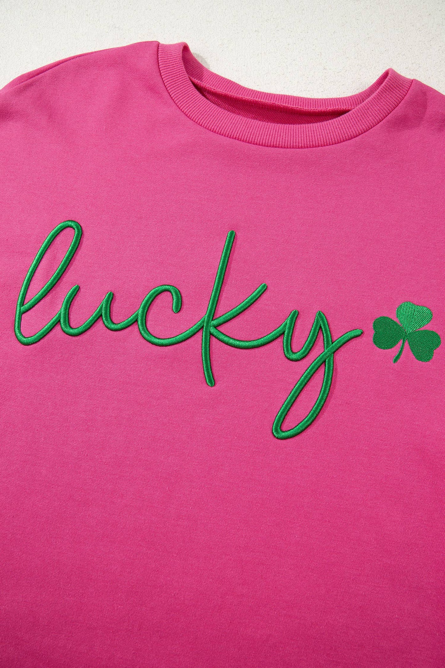 Little Daisy Closet - LDC St Patricks Lucky Embroidered Loose Pullover Sweatshirt