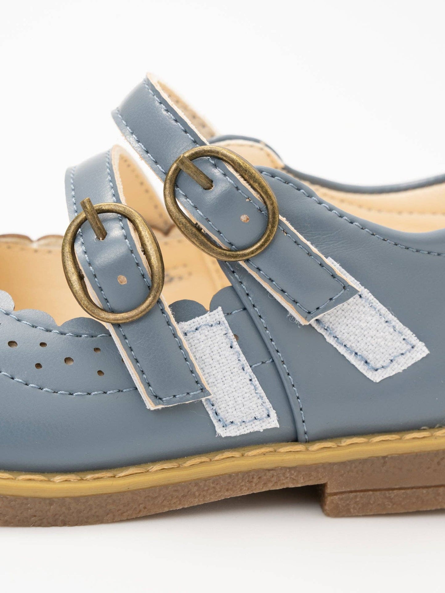 Marie Nicole Clothing - Double Buckle Mary Jane Hard Sole Shoes- Cloud White