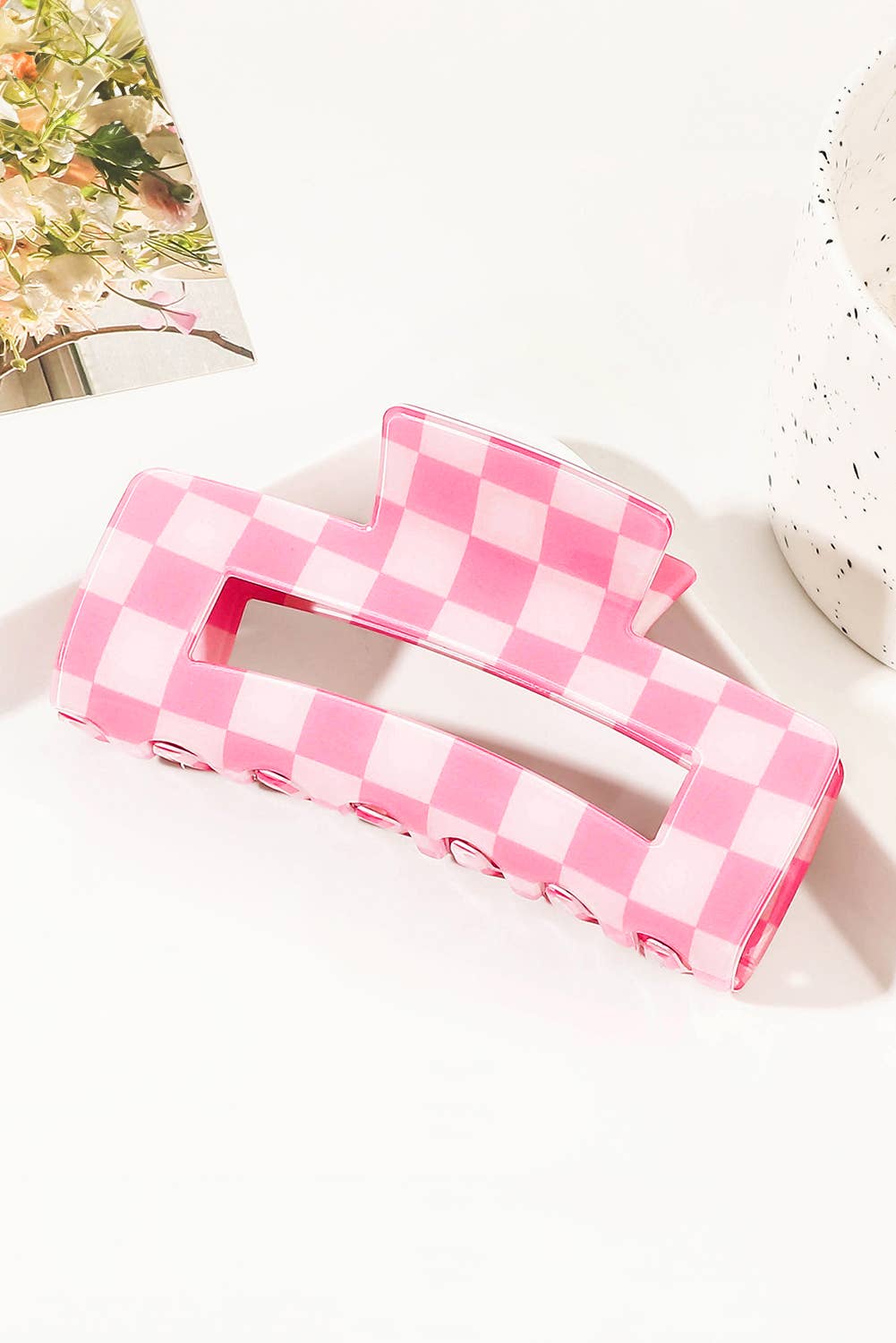 Aapparella - Checkered Print * Hollow Out Hair Clip | One size