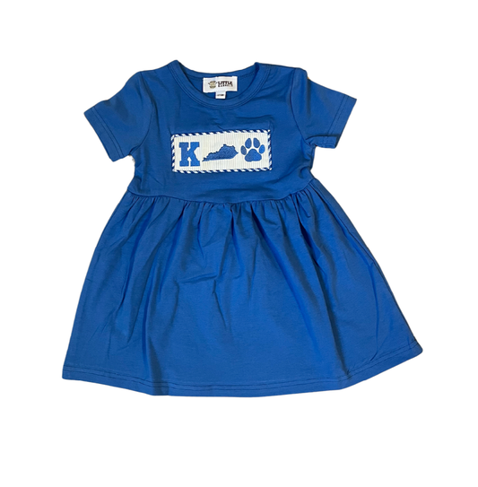 Barrel Down South - Kentucky Shape Paw Print Girls Dress