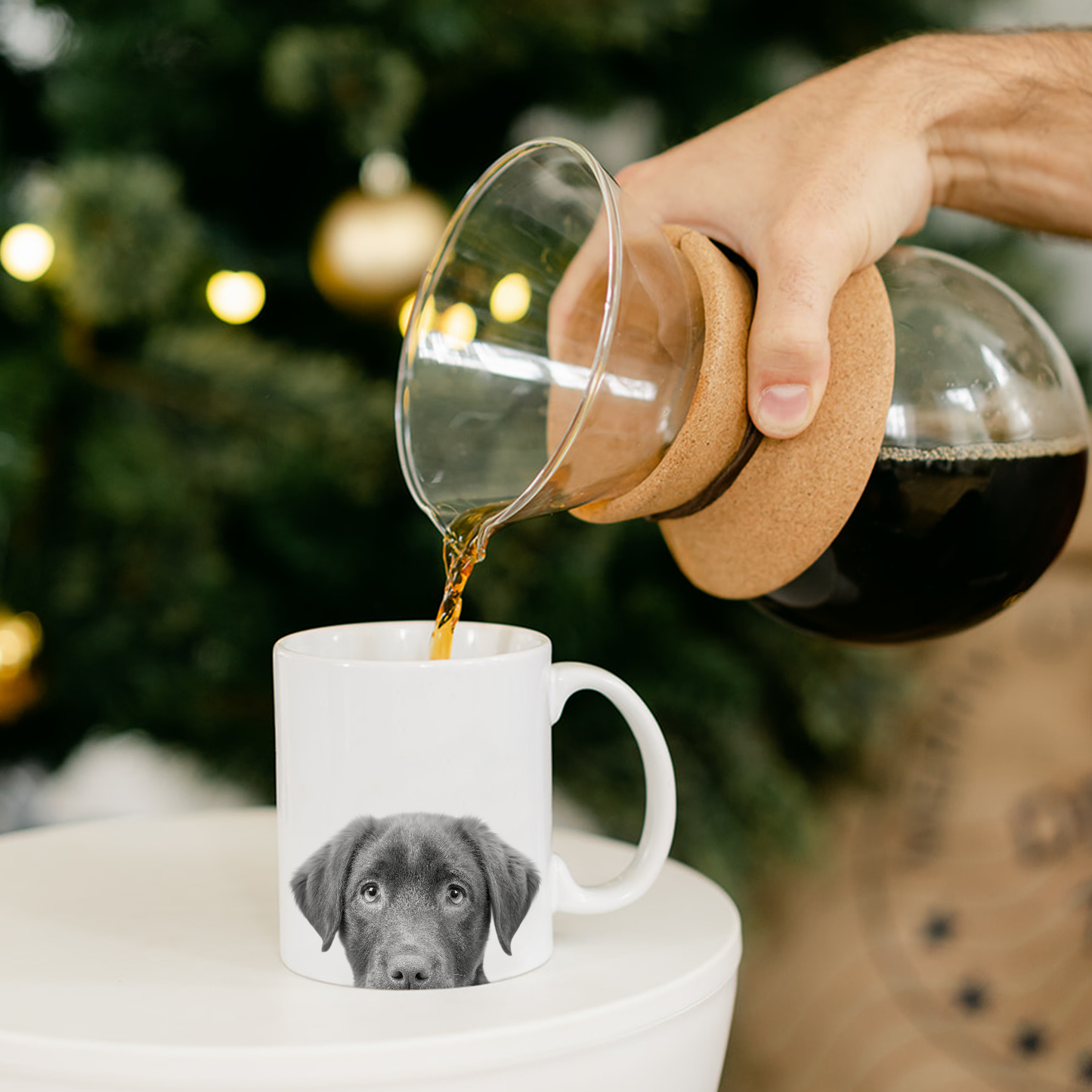 Perkie Prints - Peeking Lab Puppy (Chocolate) Mug