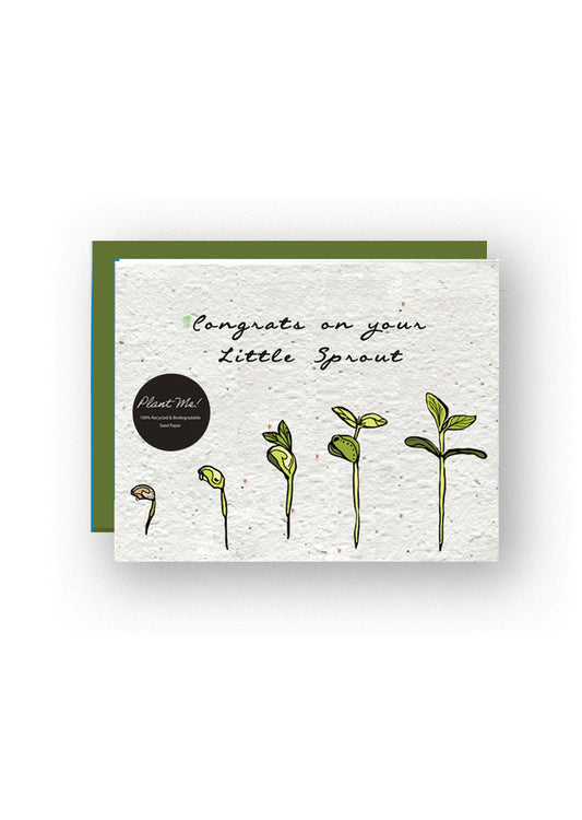 Artsy Em - Sprouting Joy: Baby Wildflower Seed Paper Card