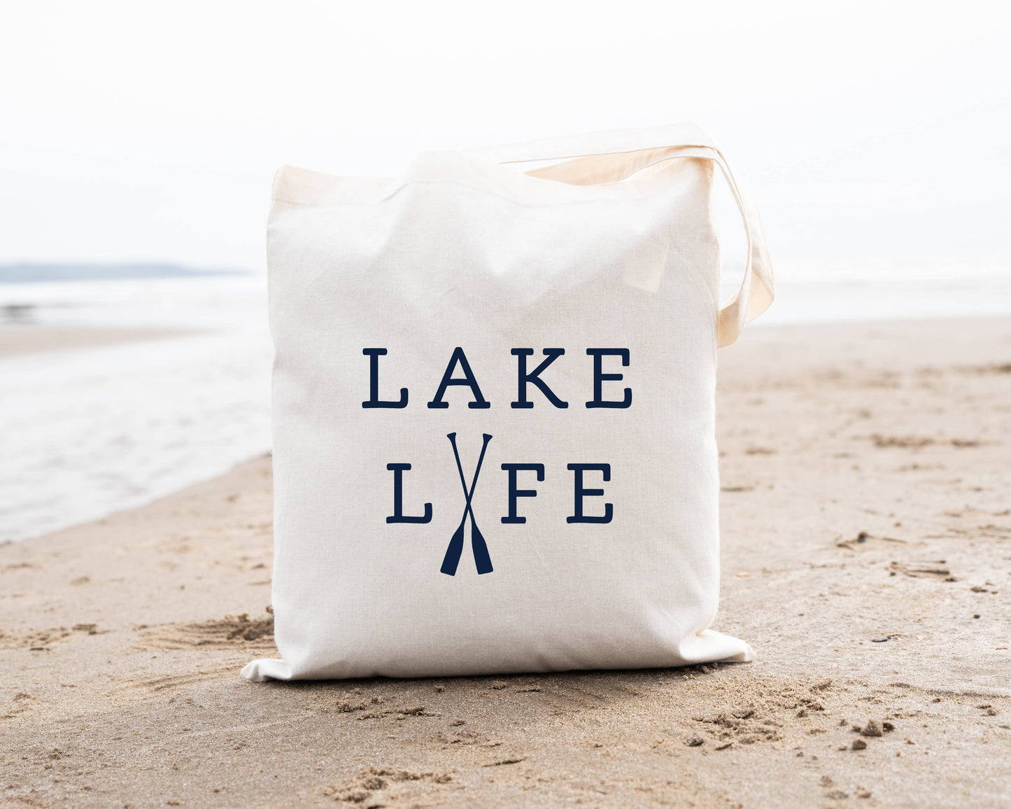 Perfect Day Print Co - Lake Life Beach Bag - Basic Flat Tote Bag - Finger Lakes Bag