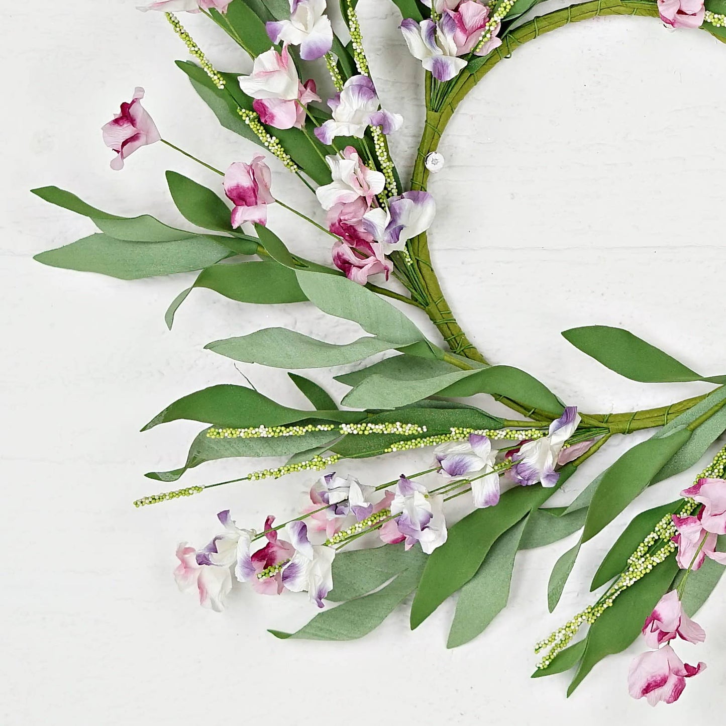 Holiday Depot Inc. - 35122- 16in(6.5)Wreath-Pink Purple Mountain Flowers