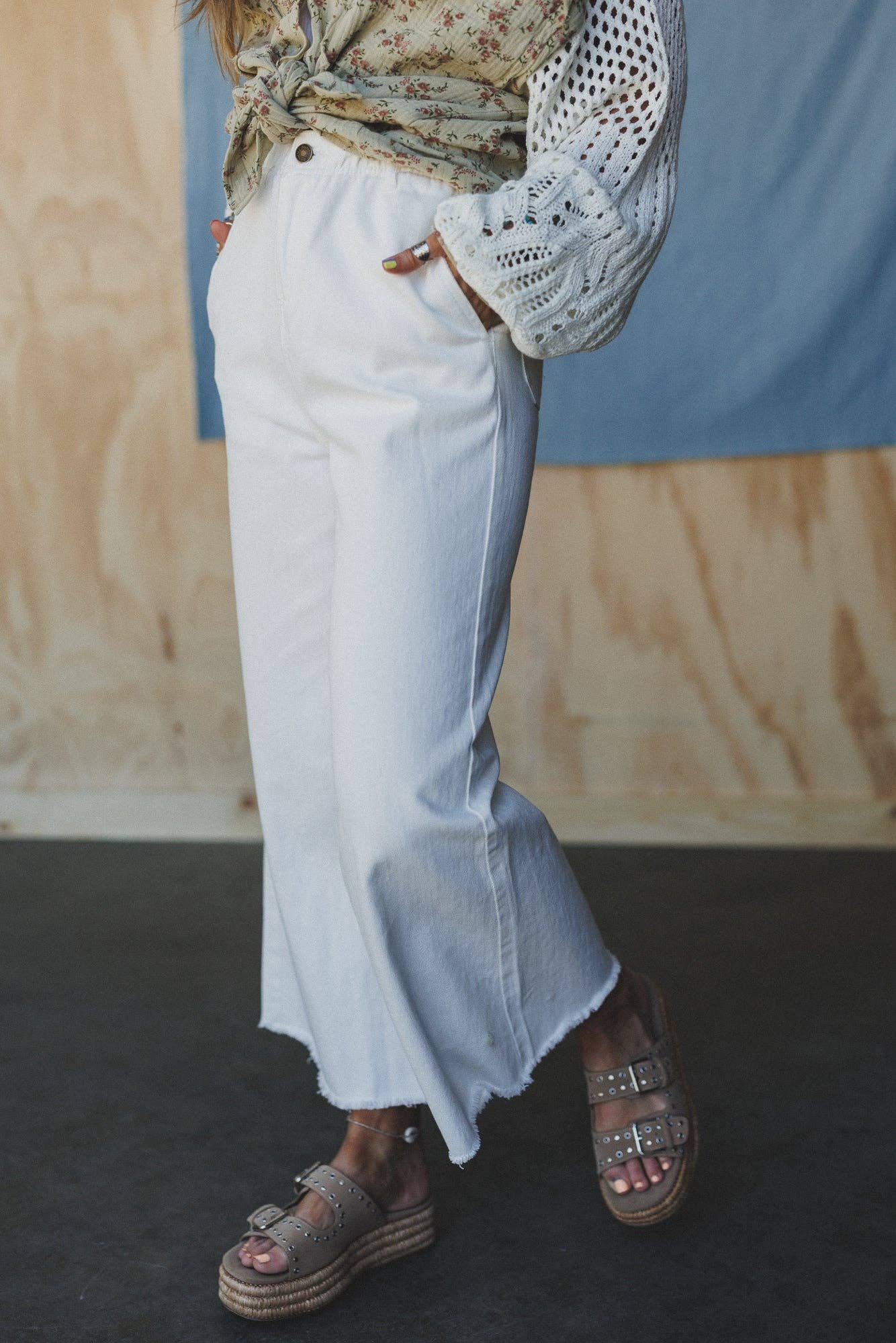 Three Bird Nest - Simply You Wide Leg Jeans - White