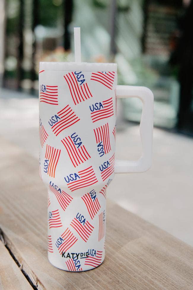 Katydid - "USA" Flags Repeat Wholesale Tumbler Cup