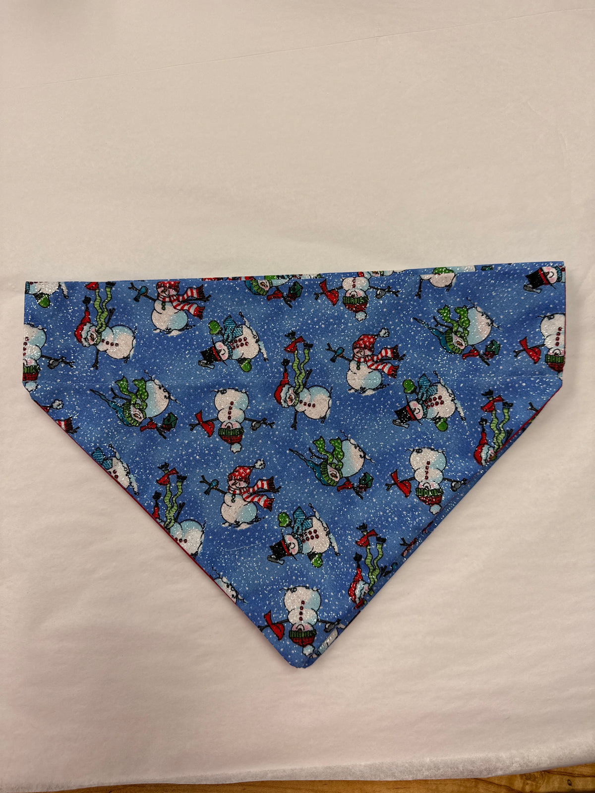 Blue Snowmen dog bandana