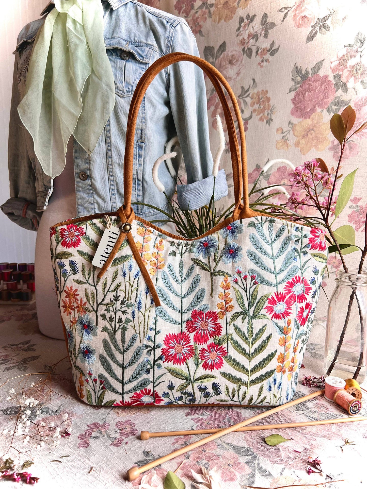 Atenti - Wildflower Lolita: USA Made, Handbag with Matching Pouch