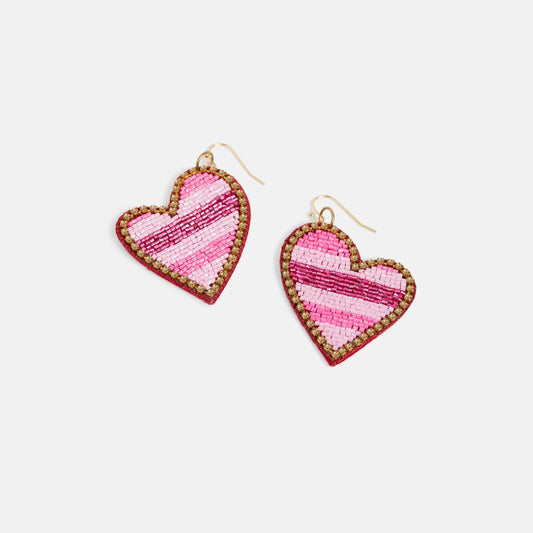 COCO + CARMEN - Asymetrical Heart Beaded Earrings