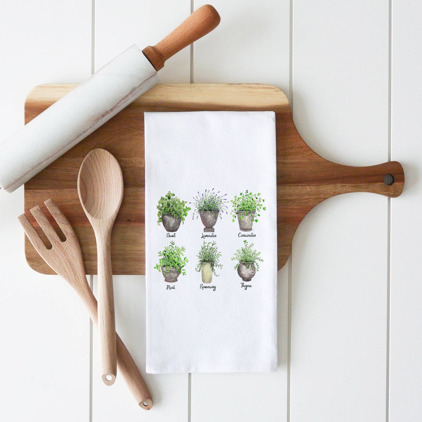 Porter Lane Home - Herb Pots Tea Towel