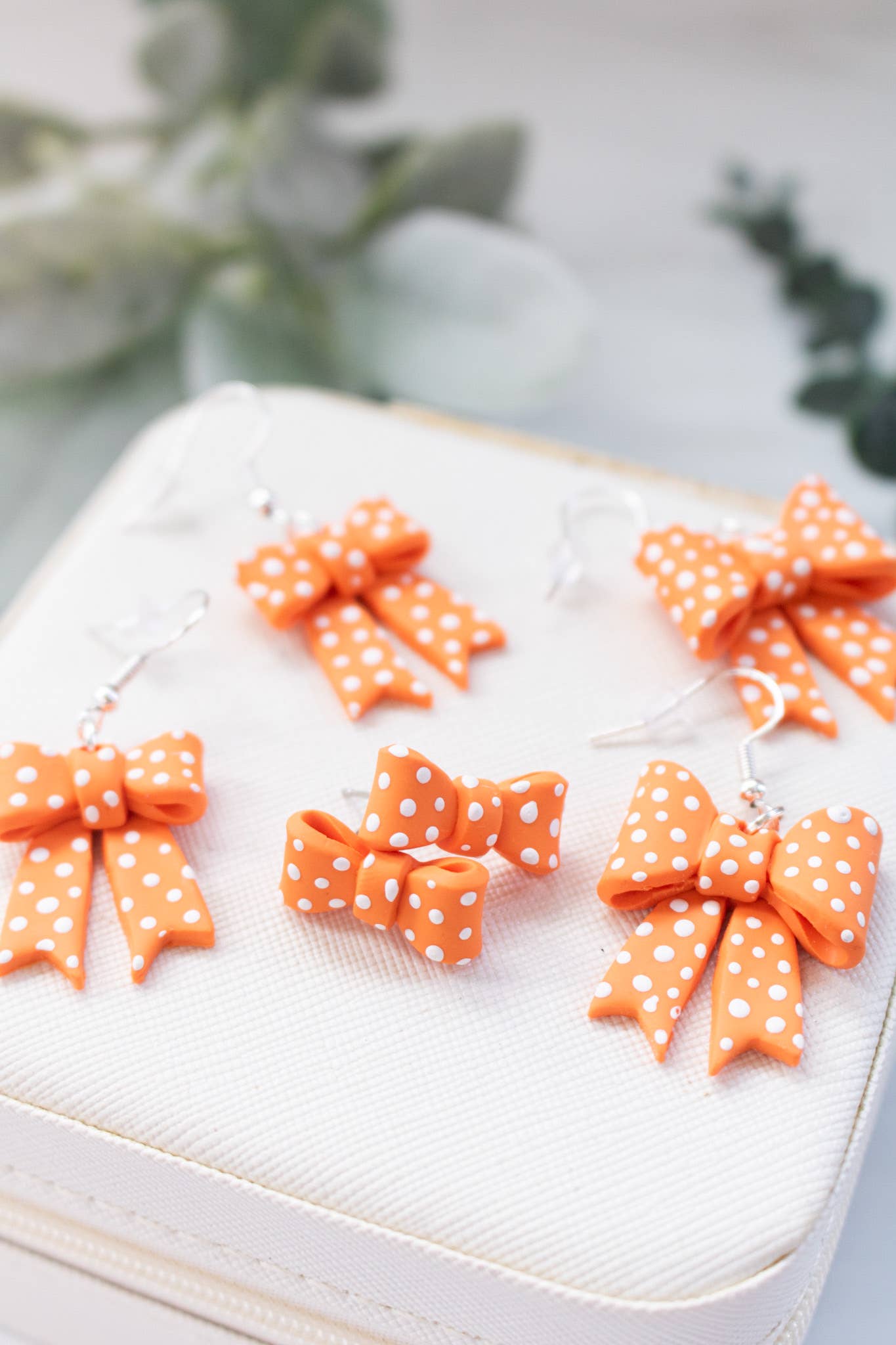 EJ Clay Co - TN Vols Orange & White Polka Dot Bows