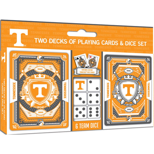 Masterpieces Puzzles - Tennessee Volunteers - 2-Pack Playing Cards & Dice Set