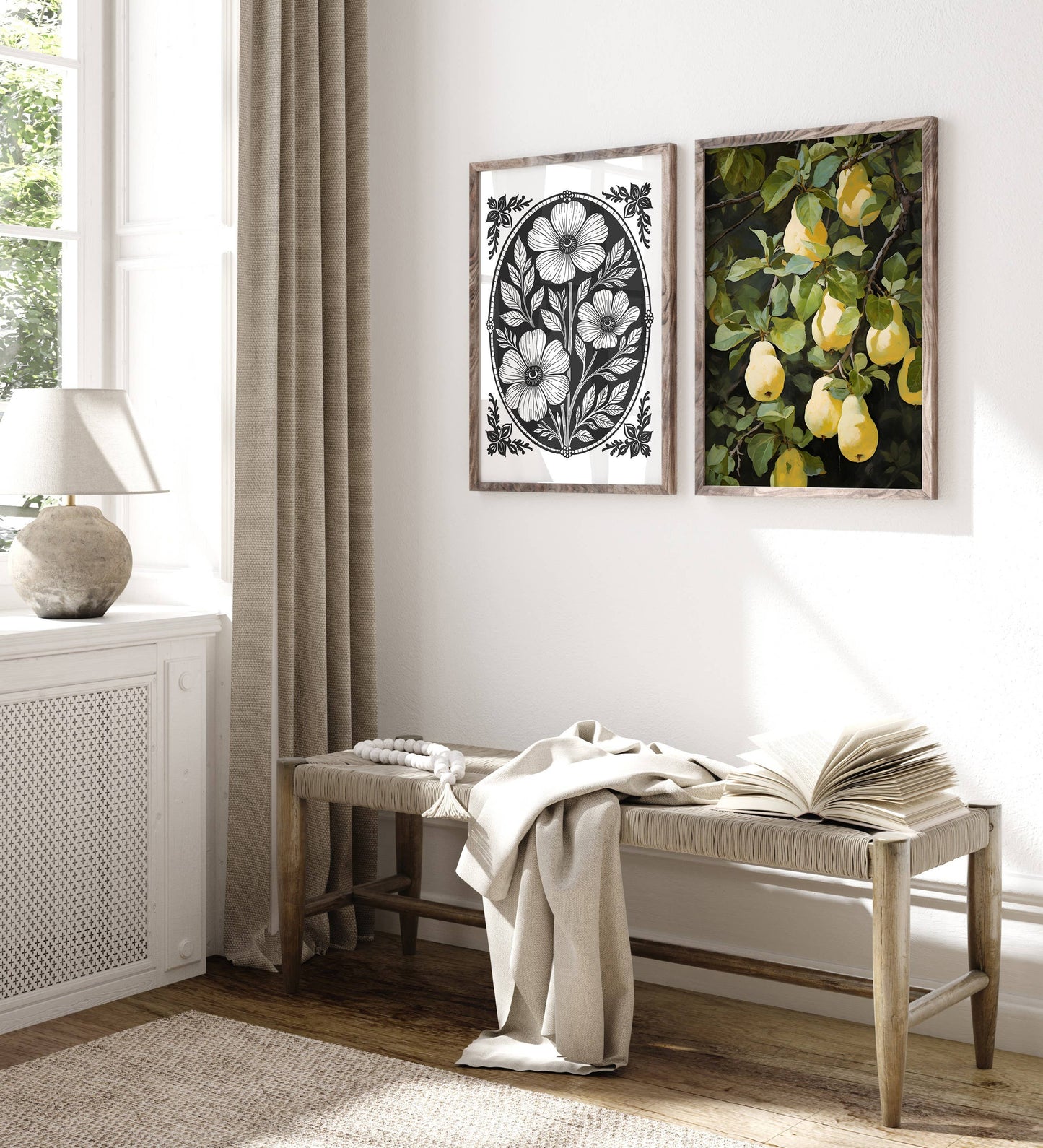 Porter Lane Home - Blue Floral Wallpaper Art Print