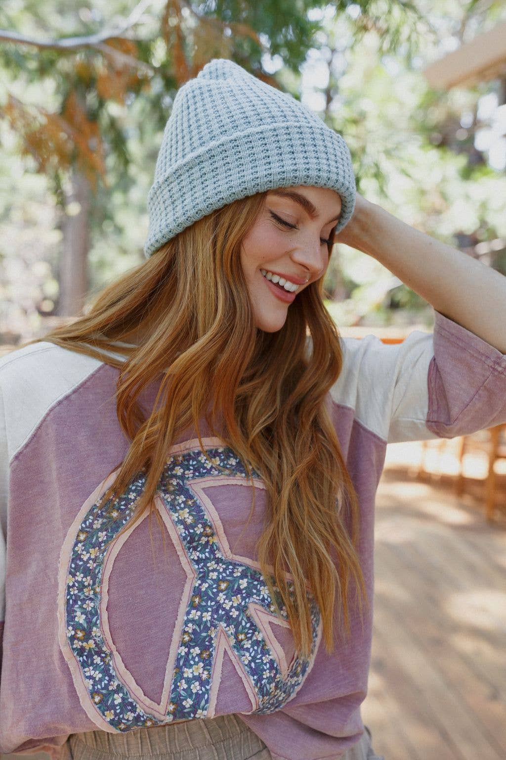 Three Bird Nest - Maybelle Waffle Beanie - Blue
