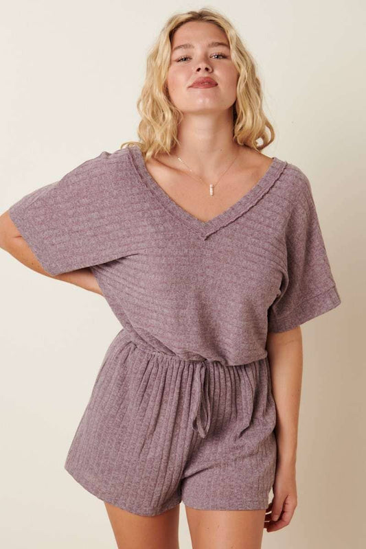 mittoshop - RIB V-NECK DOLMAN SLEEVE ROMPER