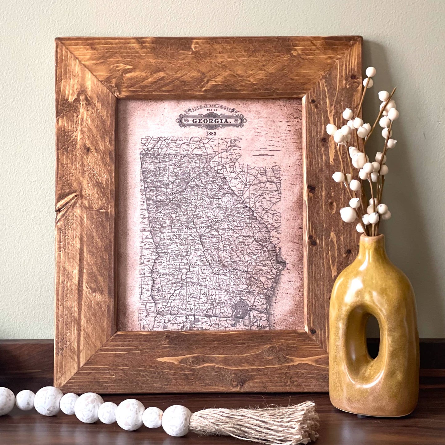 Swinford Designs - Custom Framed Vintage State Map – Handmade USA Wall Art