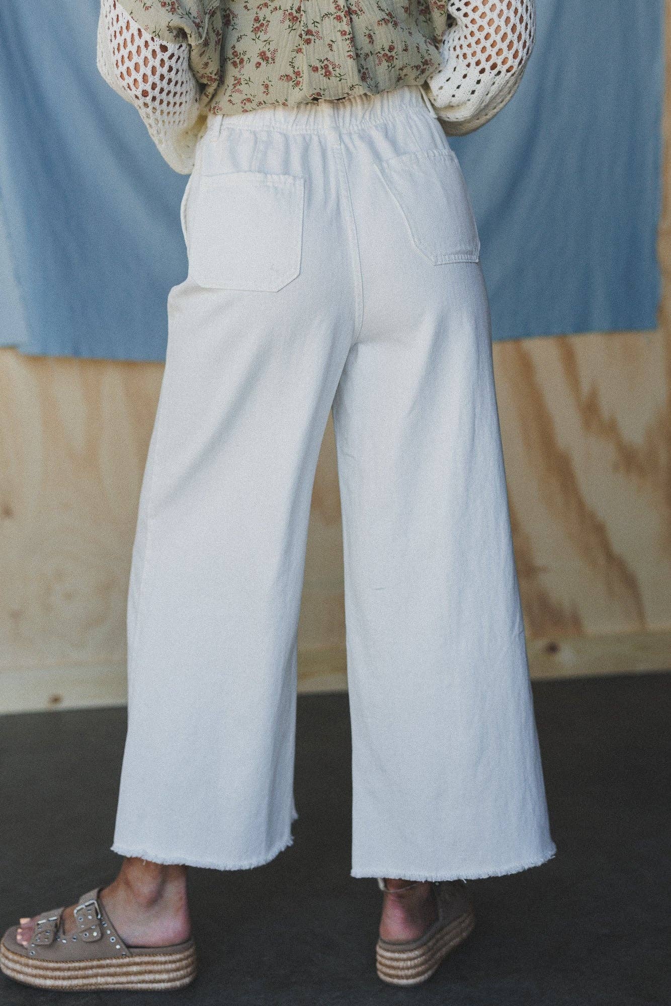 Three Bird Nest - Simply You Wide Leg Jeans - White