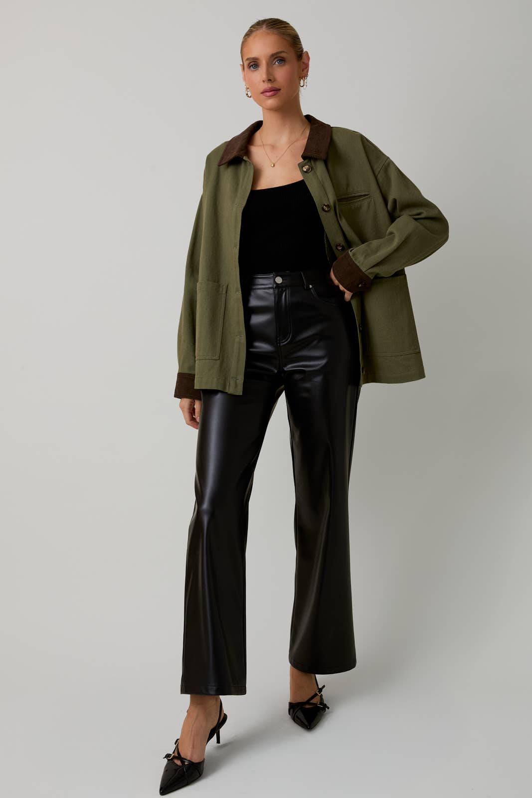 Sunday Edition by LE LIS - BUTTON DOWN BARN JACKET