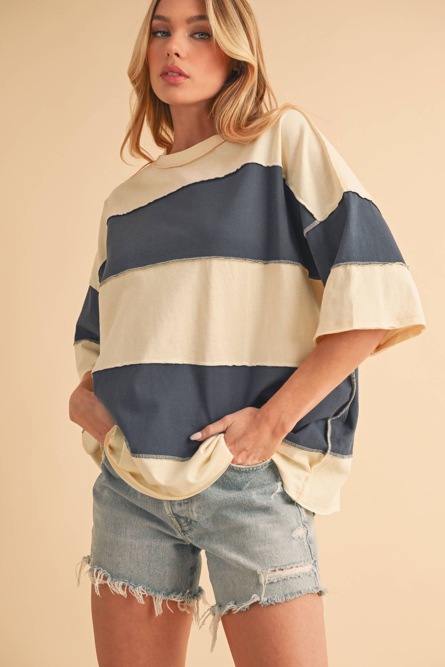 AEMI + CO - 8417FN Polly Color Block Top
