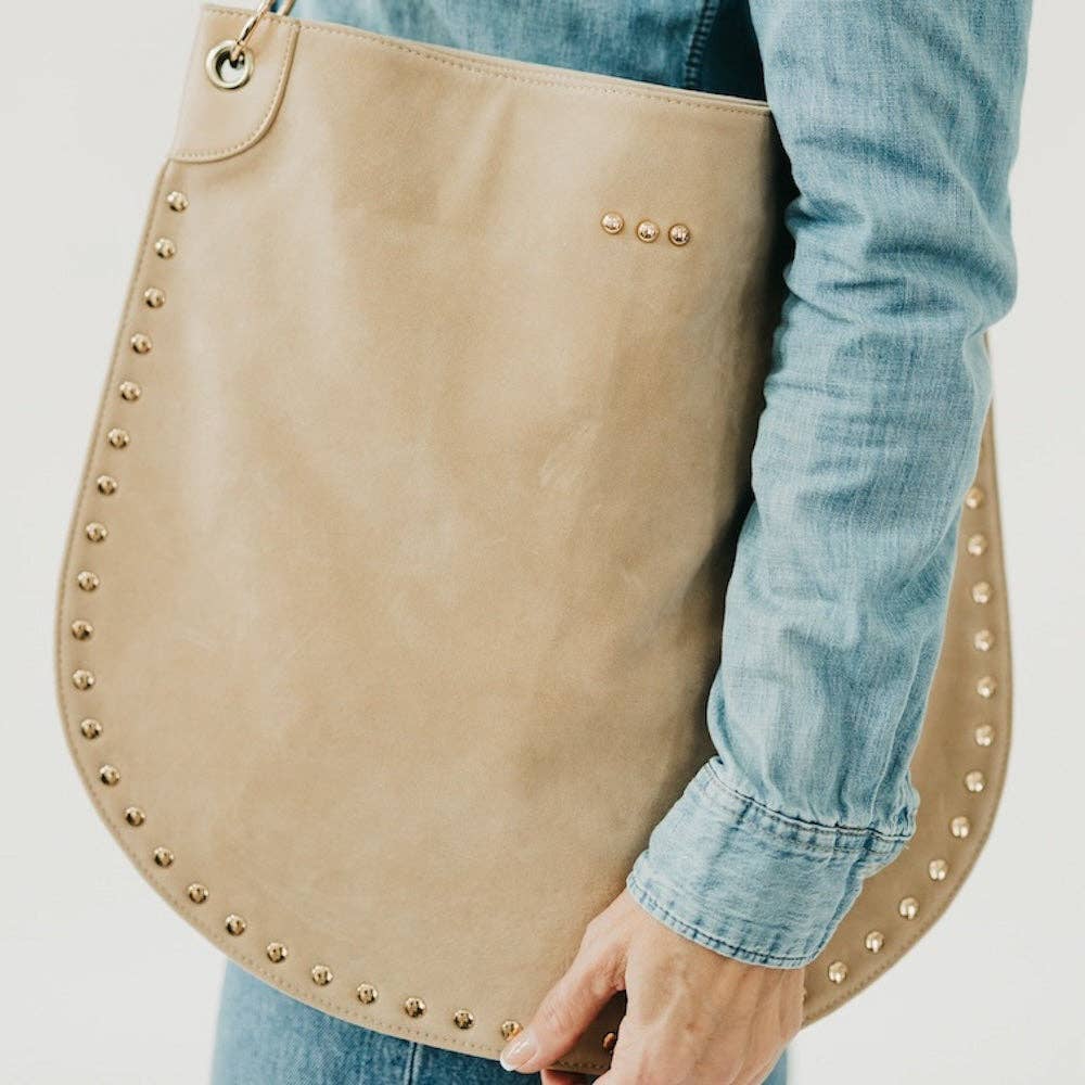 Pretty Simple - Rosalie Rivet Suede Hobo Bag