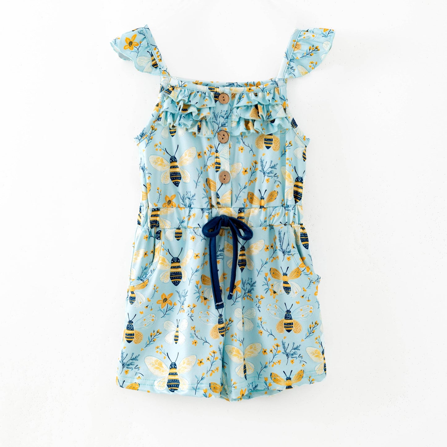 The Hair Bow Company - Honey Bee Garden Tie-Waist Girls Romper